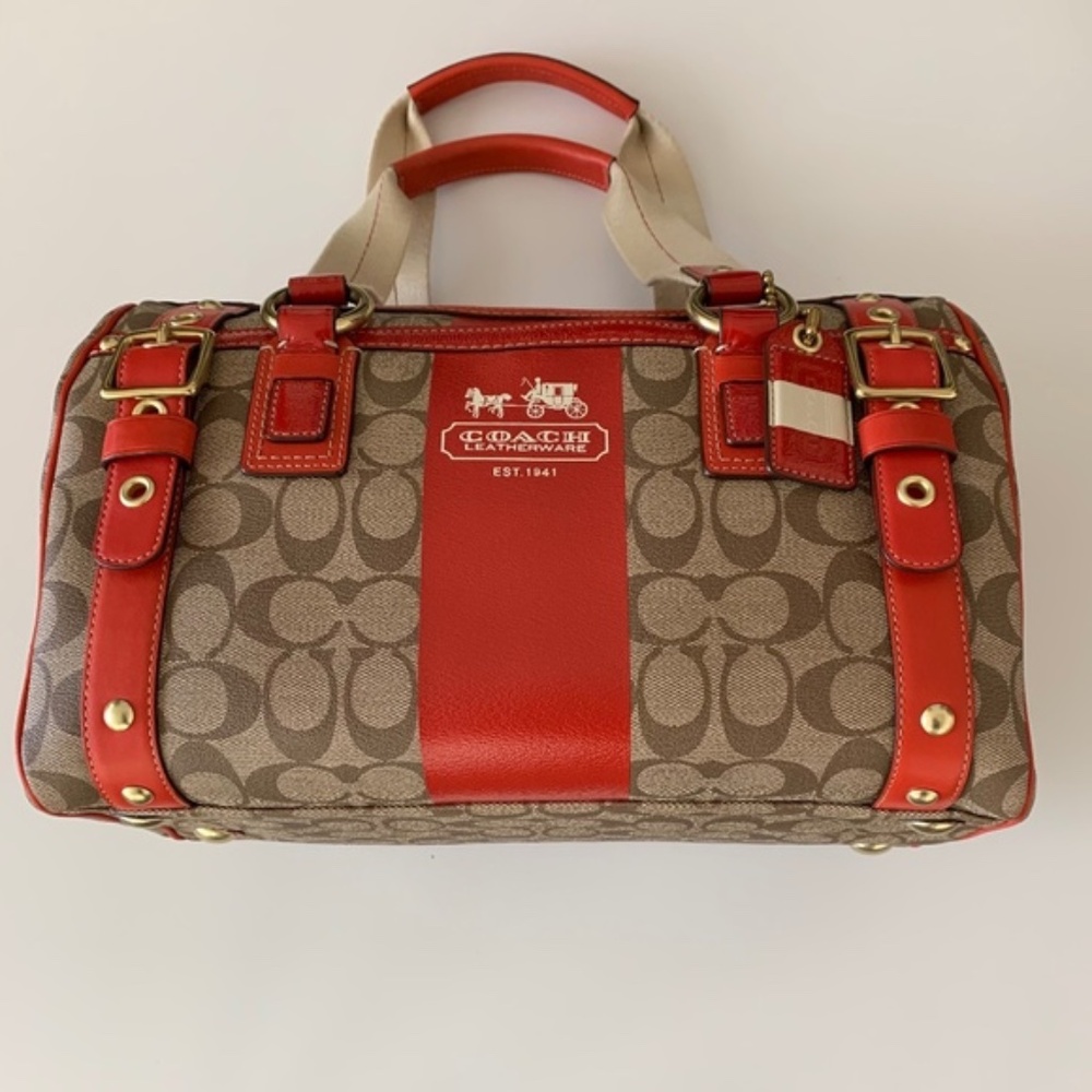 Coach Heritage Stripe XL Zip Purse